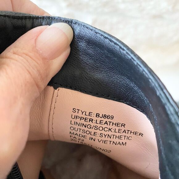 J.Crew Stacked Heel Ankle Boots Leather Black Side Zip Size 7.5 BJ869 - Picture 7 of 8